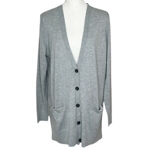 Old Navy Long Line Button Front Cardigan Sweater Gray  Size Large NWOT